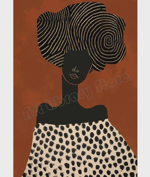 Abstract Afrikaanse Vrouwen Poster Canvas Schilderij - Etnisch Hedendaags Woondecoratie
