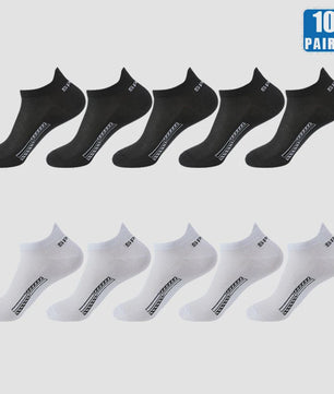 5/10 Paar Katoenen Sneakersokken Heren & Dames - Ademend Mesh & Comfortabel