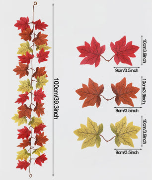 Herfst Slinger met Maple Bladeren - Kunstblad Slinger voor Thanksgiving, Halloween & Feestdecoratie
