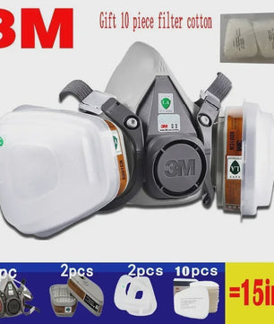 3M 6200 Herbruikbaar Halfmasker Gasmasker voor Verf, Chemicaliën en Stof
