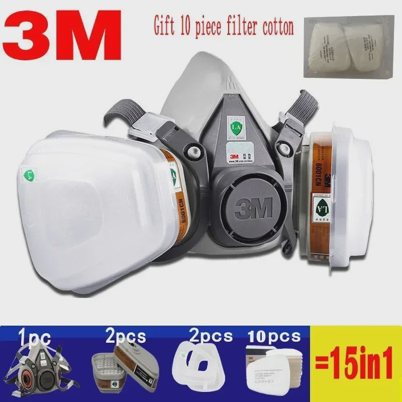 3M 6200 Herbruikbaar Halfmasker Gasmasker voor Verf, Chemicaliën en Stof