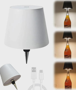 Draadloze Fles Tafellamp met USB, Touch Control & 3 Kleuren - Sfeervolle Verlichting