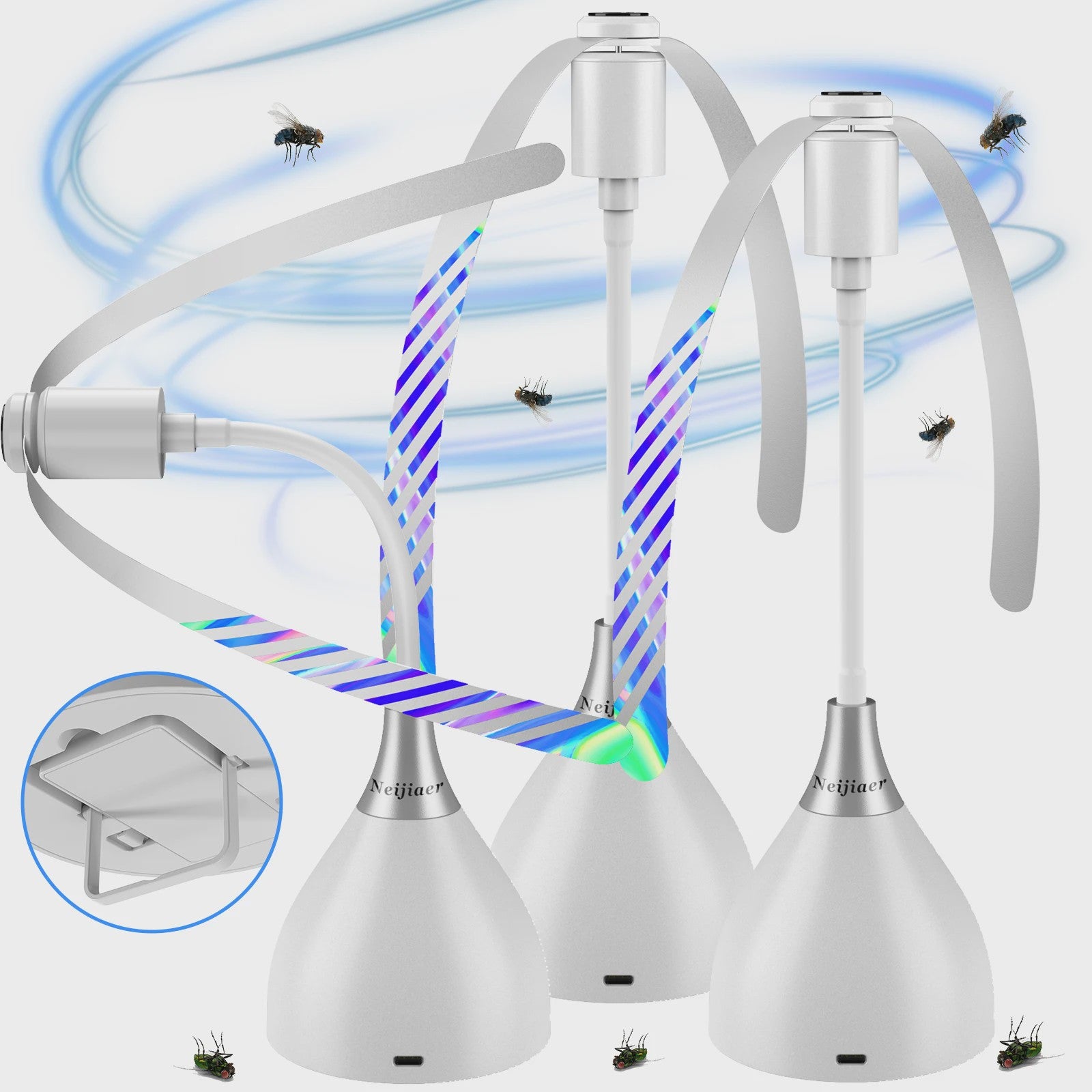Vliegenventilator voor Tafels - USB/Batterij - Draagbaar en Geluidloos - Houd Vliegen Weg