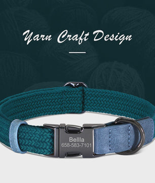 Gepersonaliseerde Hondenhalsband met Naam Gravering - Duurzaam Nylon, Verstelbaar voor Kleine tot Grote Honden