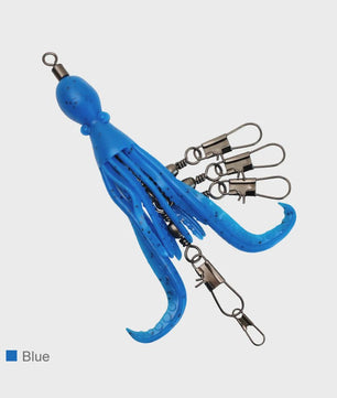 Set van 2 Siliconen Octopus Vishaas Connectoren met Swivels en Haken