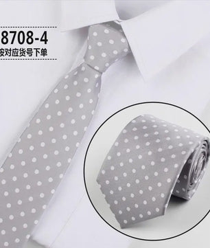Skinny Polka Dot Stropdas voor Heren - 8cm Slim Polyester Jacquard