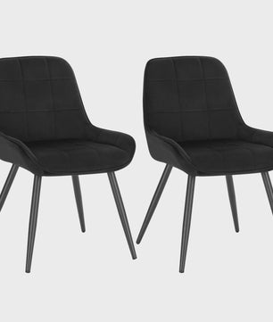 Set van 2 Ergonomische Velvet Eetkamerstoelen - Scandinavisch Design