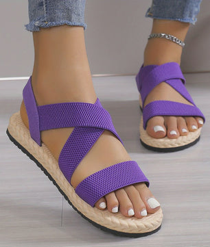 Dames Sandalen met Elastische Band - Zomerse Platte Slippers