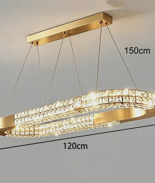Luxe Kristallen Plafondlamp - Moderne Hanglamp voor Eetkamer & Woonkamer