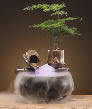 Keramische Fontein voor Katten en Huisdieren - Zen Decoratie met Waterval Effect