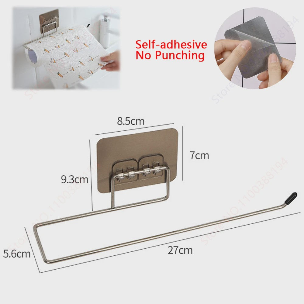 Set Badkamer Accessoires: Handdoekrek, Toiletrolhouder, Haak & Ring - Zwart