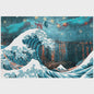 Klassieke Japanse Hokusai 'Great Wave' Canvas Poster - Tijdloze Kunst aan de Muur