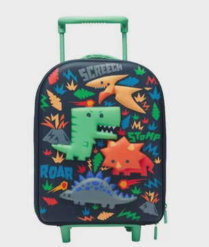 Kinder Koffer met 3D Dinosaurus en Trolleyfunctie - Schooltas & Reisbagage