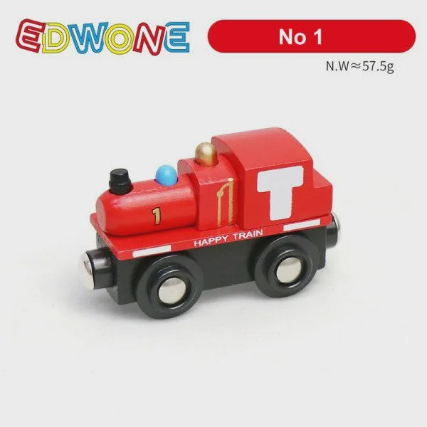 Houten Magneet Treinwagon Set - Uitbreidbaar en Compatibel met Houten Spoorsystemen