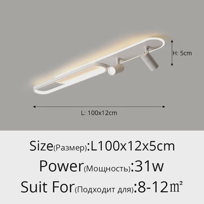 Moderne LED Plafondlamp met Spotlight - Zwart, Wit of Goud - Sfeervolle Verlichting voor Slaapkamer & Studiekamer