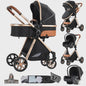 Magic ZC Premium 3-in-1 Baby Reiswieg & Kinderwagen Set - Luxe Beige, Compact, Inclusief Autostoel & Draagmand, Geschikt Vanaf Geboorte