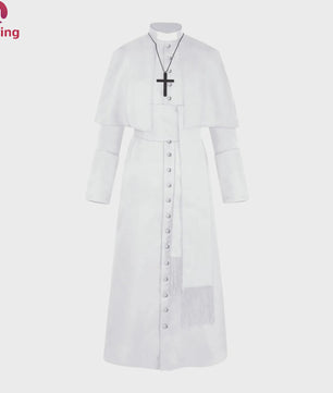 Middeleeuwse Priesterlijke Cassock Robe met Kruis & Accessoires - Retro Religieus Kostuum