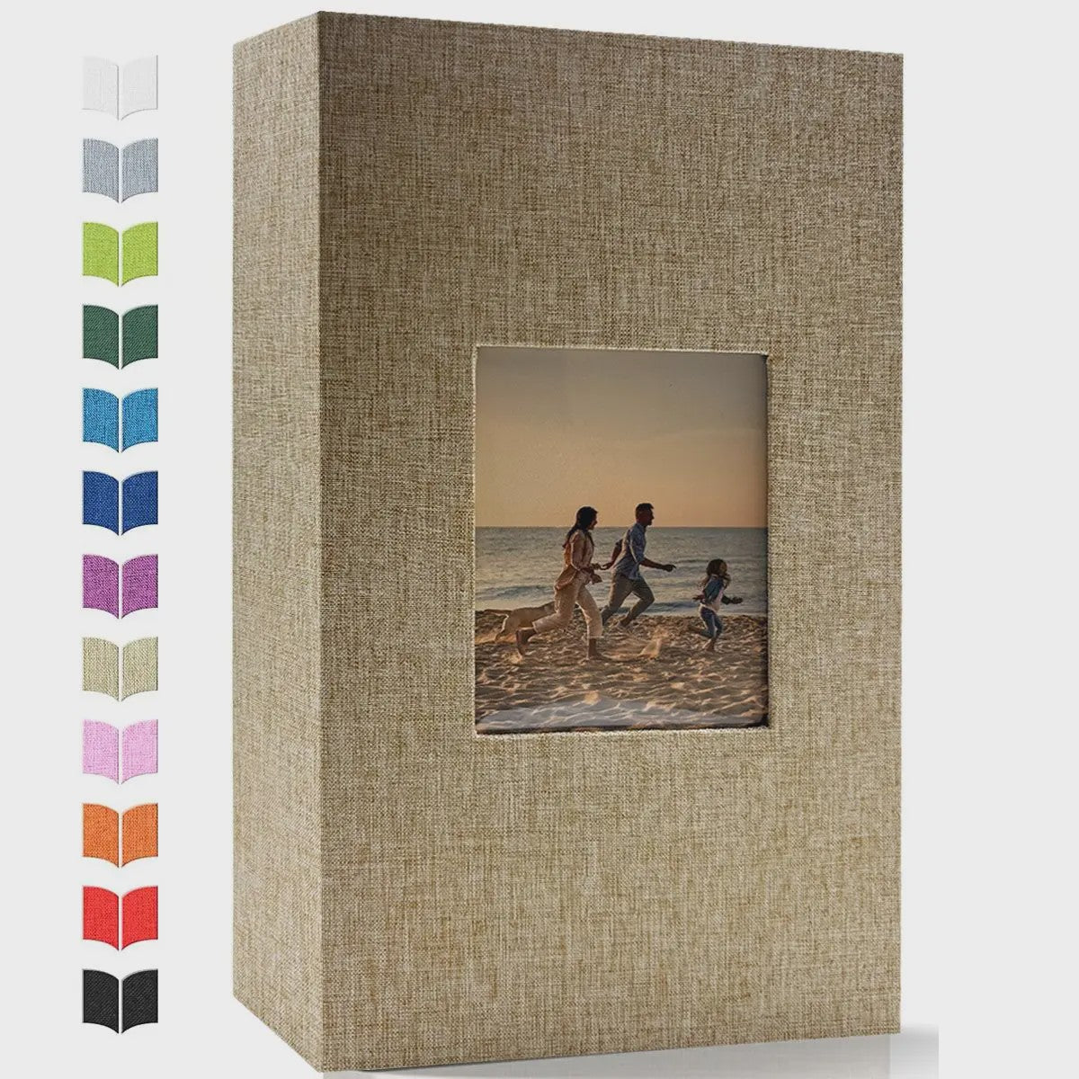 Linnen Fotoalbum voor 600 Foto's 4x6 inch met Venster & Horizontale/Verticale Insteekvakken