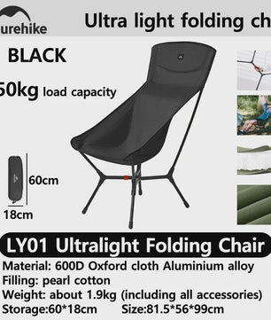 Naturehike YL01 Ultra-lichtgewicht Campingstoel - Snel Opvouwbaar & Draagbaar (150kg)