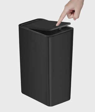 Stijlvolle Prullenbak met Drukdeksel - 10L Kleine Afvalbak voor Badkamer, Slaapkamer, Woonkamer