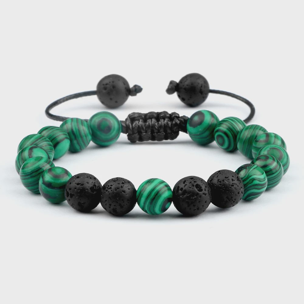 Verstelbare Lava Kralen & Tijgeroog Armband - Yoga & Helende Sieraden voor Hem en Haar