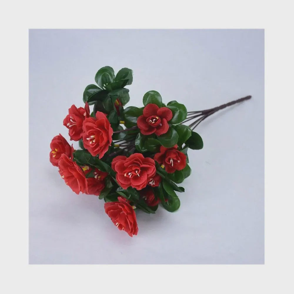 Kunst Azalea Struik Rood - UV-bestendig, Decoratieve Nepbloemen voor Buiten en Binnen