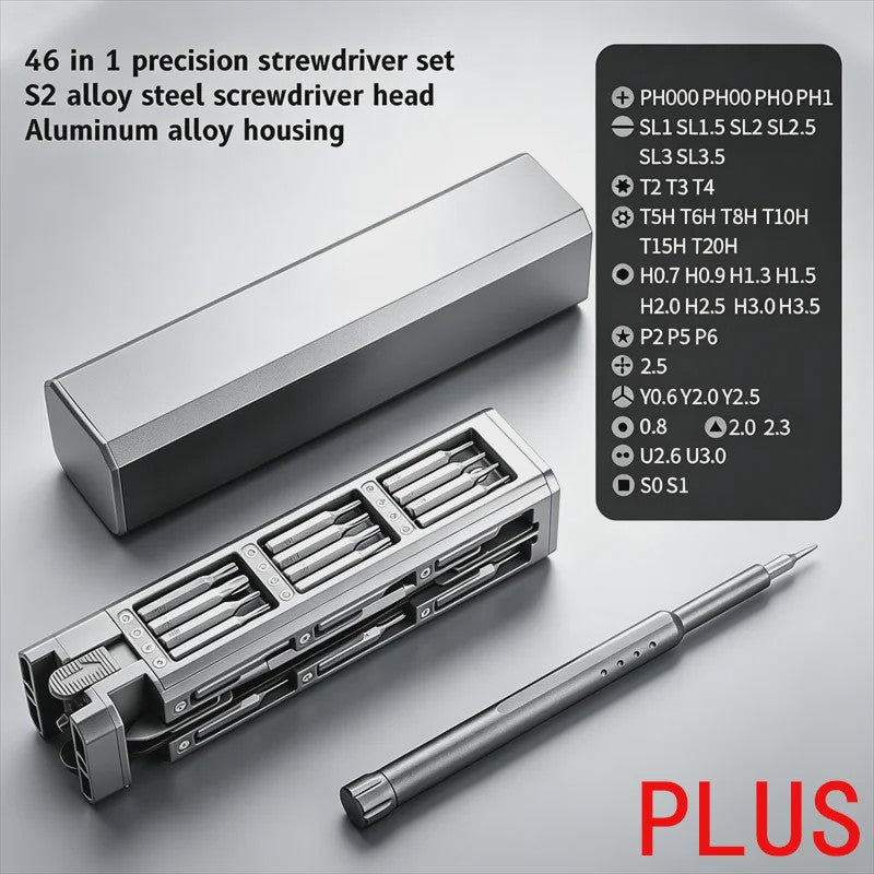 Multifunctionele Precisie Schroevendraaier Set 46-in-1 voor Telefoon, Laptop & Elektronica Reparatie