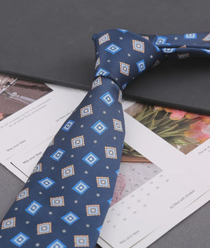 Klassieke Heren Strikdas - Imitatie Zijde met Polka Dot & Bloemendessin