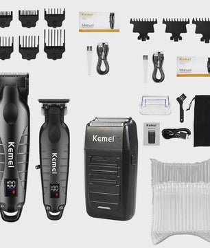 Kemei Professionele Heren Trimmer Kit - Elektrische Baard- en Haarklipper KM-2290/KM-2293/KM-1102