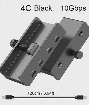 Aluminium USB 3.0/3.2 Hub met Clip: 5Gbps/10Gbps Docking Station voor Monitor & Bureau