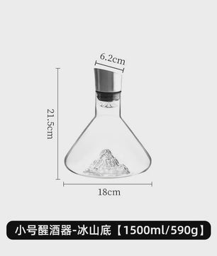 Luxe Kristallen Wijnkaraf 1500ML - Iceberg Design, Handgemaakt, Loodvrij, Wijnschenker & Dispenser