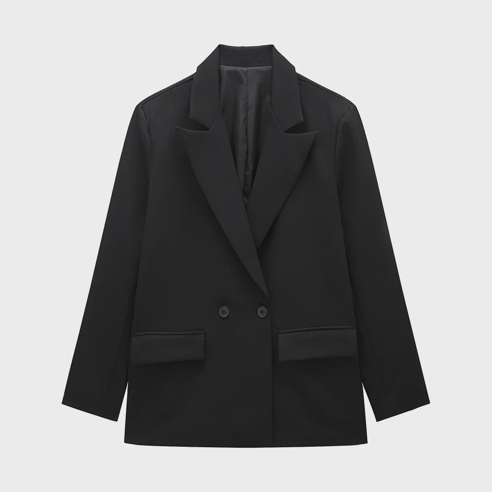 Dames Blazer met Zakken - Stijlvolle Dubbelzijdige Vintage Look