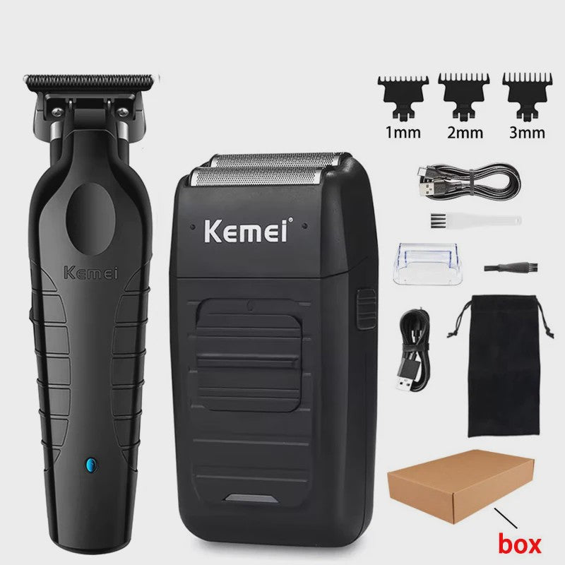 Kemei KM-2299 Professionele Elektrische Baardtrimmer & Tondeuse - USB Oplaadbaar