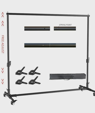 Professionele Achtergrond Stand Set (2x2M, 2x3M, 2.6x3M) - Draagbaar & Duurzaam