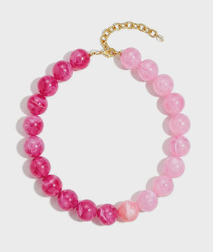 Bohemian Resin Kralen Ketting - Statement Choker met Dubbele Kleuren