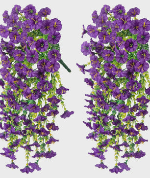 2x Kunstplant Ochtendgloren & Eucalyptus Hangdecoratie - UV-bestendig, Weerbestendig voor Buiten, Tuin, Huis & Bruiloften