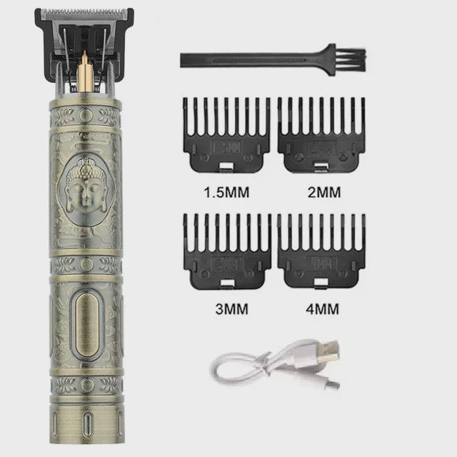 Vintage T9 Draadloze Trimmer - USB Snel Opladen & Krachtige Barber Clipper voor Mannen