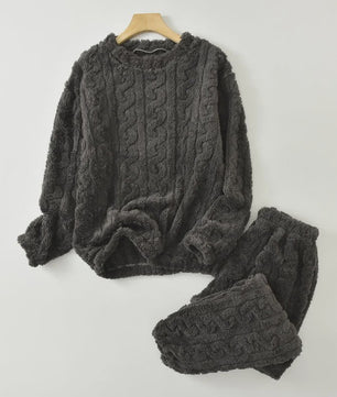 Dames Pyjama Set Herfst/Winter - Zacht Coral Velvet Jacquard Loungewear