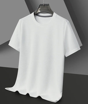 Heren Zomer T-shirt met Wafelstructuur en Korte Mouwen - Ronde Hals