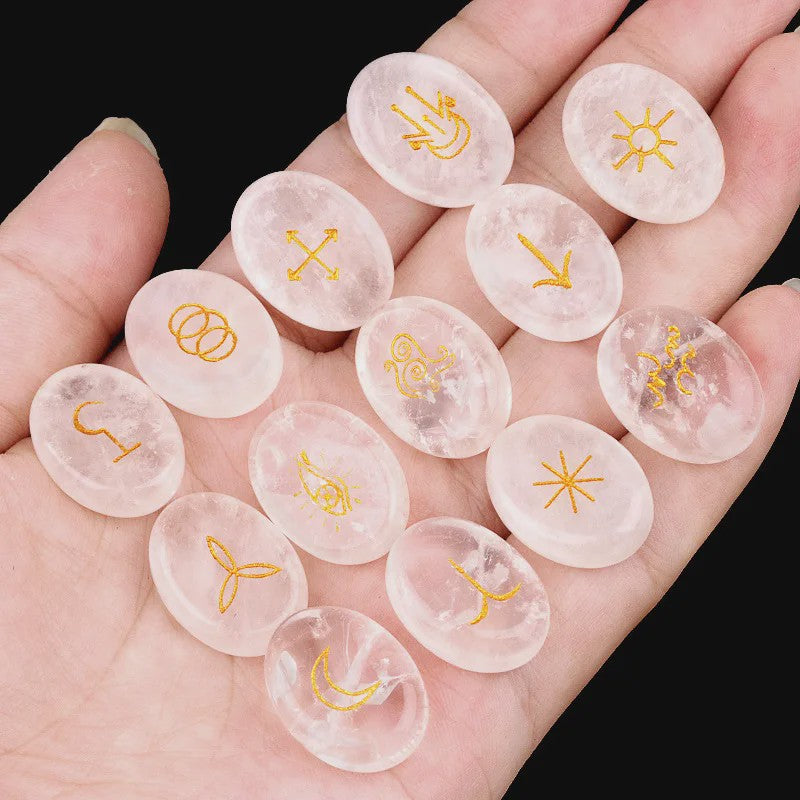 13-delige Amethist Runen Set - Kristallen Stenen voor Reiki, Meditatie & Divinatie