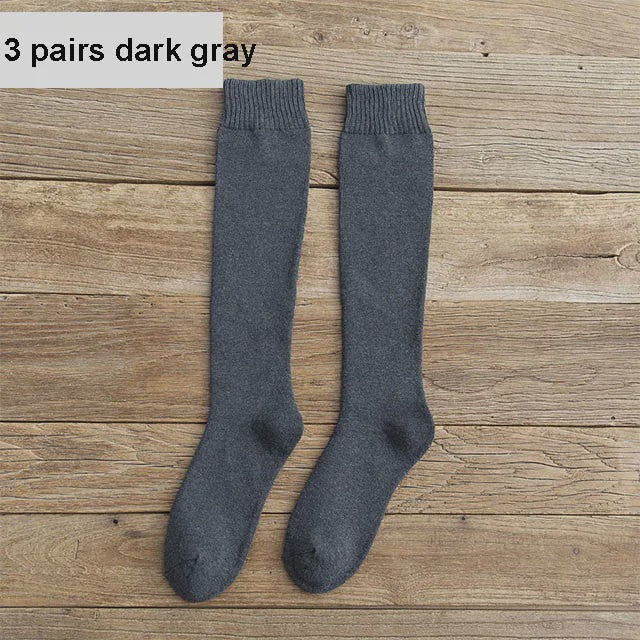 6 Paar Heren Kniehoge Thermosokken - Warm & Dik - Compressie - Maat 38-44