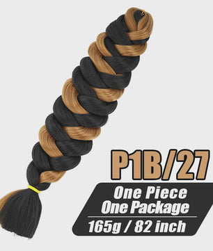 82 Inch Kanekalon Jumbo Braiding Hair - 165g Pre-Stretched Synthetisch Vlecht Haar voor Crocheten