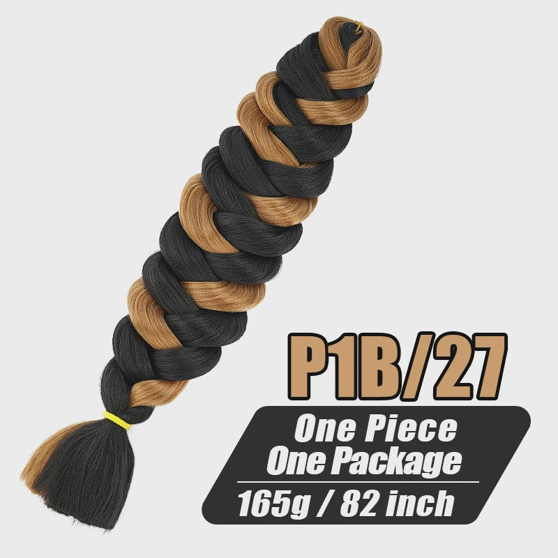 82 Inch Kanekalon Jumbo Braiding Hair - 165g Pre-Stretched Synthetisch Vlecht Haar voor Crocheten