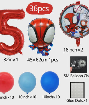 Superheld Folieballonnen Set: Spiderman, Batman, Iron Man & Captain America - Feestdecoratie