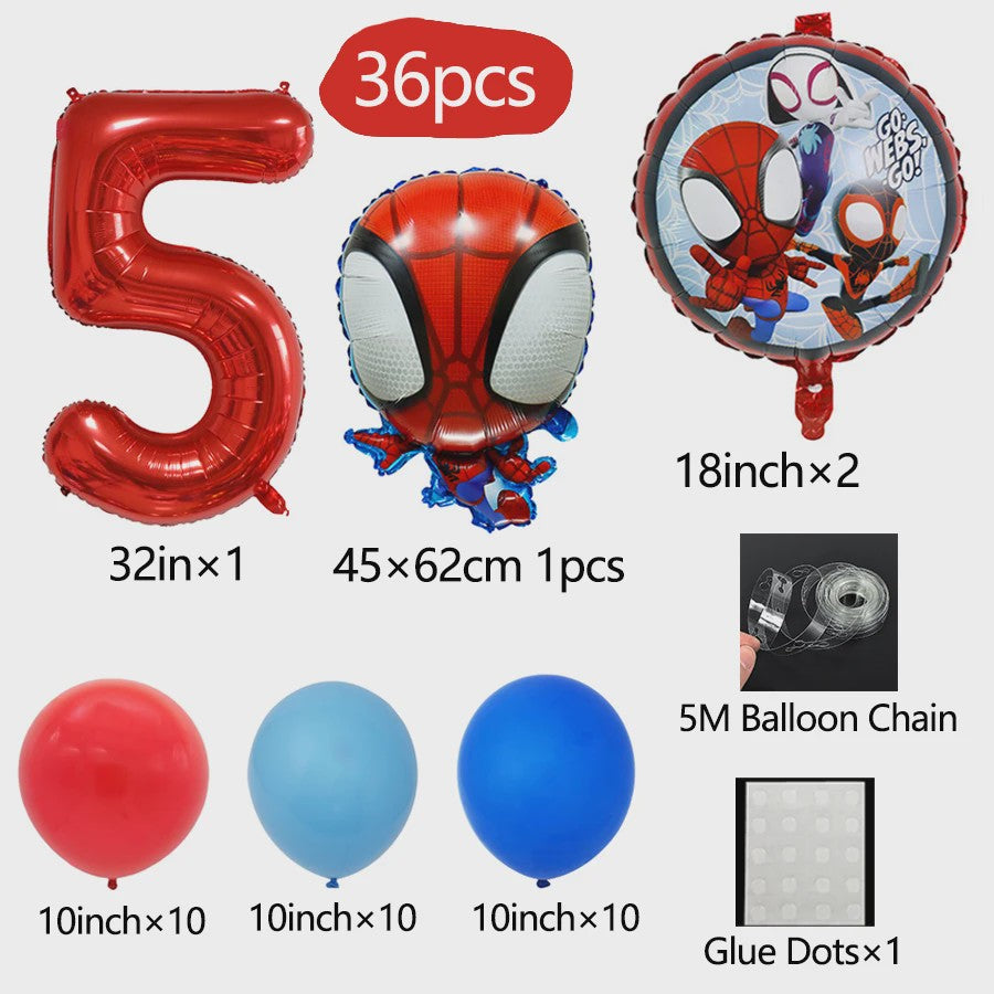 Superheld Folieballonnen Set: Spiderman, Batman, Iron Man & Captain America - Feestdecoratie