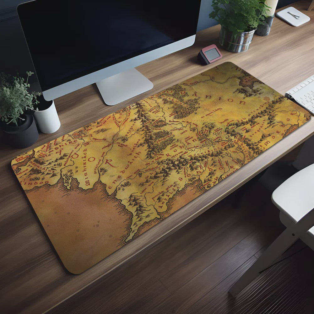 Lord of the Rings Midden-Aarde Kaart Muismat - Extra Groot, Antislip & Dik