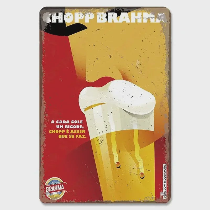 Retro Metal Bier Merk Poster - Decoratie voor Man Cave, Bar & Club