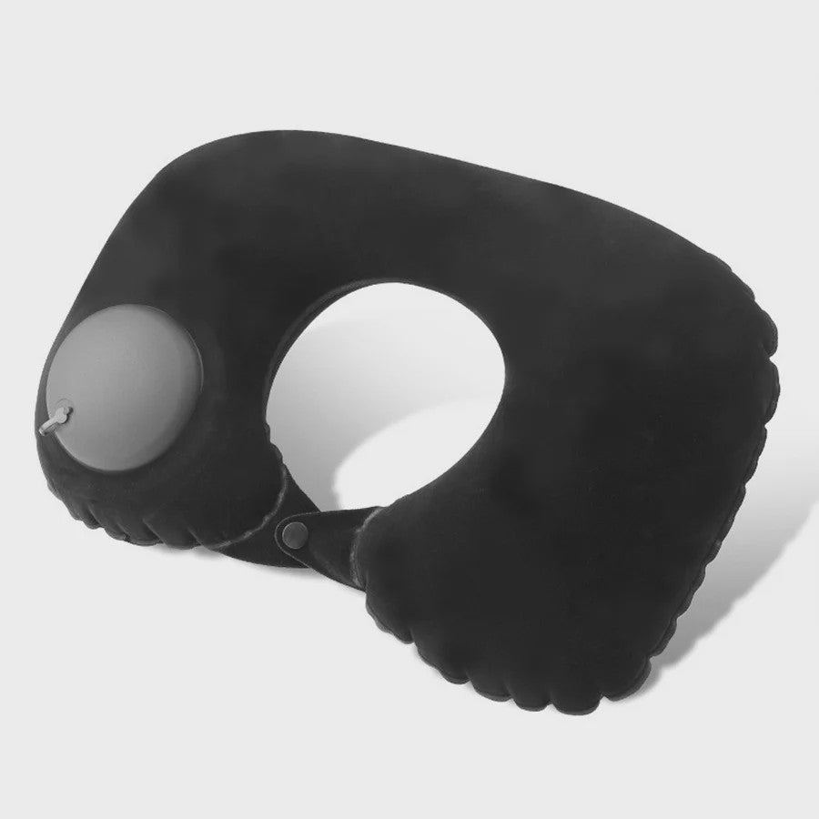 Opblaasbaar Nekkussen met Flocklaag - Compact en Zelfvullend voor Reizen