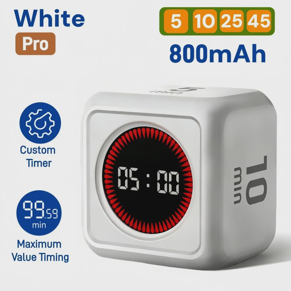 Visuele Flip Timer Kubus met LED Scherm & Gravity Sensor - Tijdmanagement Tool