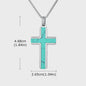 Vnox Heren Turquoise Hanger Ketting - RVS Boxketting, Vintage Stijl